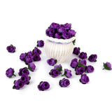 Maxbell Artificial Silk Flower Heads Birthday Party Supplies Pack Of 50PCS Dark Purple