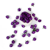 Maxbell Artificial Silk Flower Heads Birthday Party Supplies Pack Of 50PCS Dark Purple