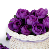 Maxbell Artificial Silk Flower Heads Birthday Party Supplies Pack Of 50PCS Dark Purple