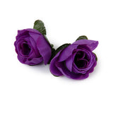 Maxbell Artificial Silk Flower Heads Birthday Party Supplies Pack Of 50PCS Dark Purple