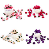 Maxbell Artificial Silk Flower Heads Birthday Party Supplies Pack Of 50PCS Dark Purple