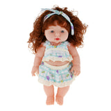 Maxbell Realistic Silicone Baby Doll Vinyl Lifelike Girl in Green Top & Pants Set