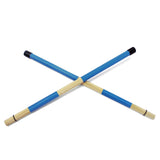 Maxbell 2 Pieces Drum Brushes Sticks Bamboo Rods Percussion Instrument Accessory Blue 15.94inch