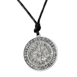 Maxbell Guidepost Compass Talisman Viking Protection Elder Futhark Pendant Necklace Unisex Jewelry