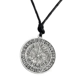 Maxbell Guidepost Compass Talisman Viking Protection Elder Futhark Pendant Necklace Unisex Jewelry