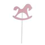 Maxbell 30pcs Paper Horse Cupcake Picks Cake Toppers Party Baby Shower Pink