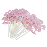 Maxbell 30pcs Paper Horse Cupcake Picks Cake Toppers Party Baby Shower Pink