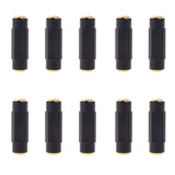 Maxbell 10 Pieces Female to Female Stereo 1/8'' 3.5mm Jack Audio Adapter Gold Plated Connector