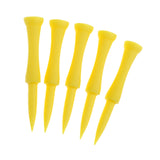 Maxbell 5 Pieces Plastic Castle Golf Tee 70mm Yellow - Golfer Training Tool