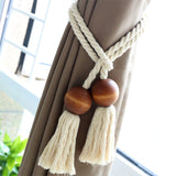 Maxbell 1 Pair Curtain Tie Backs Rope Tiebacks Window Sheer Voile Blackout Tassle Holdbacks