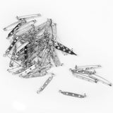 Maxbell 50pcs Brooch Backs Safety Pins Silver Large Bar Back Catch Jewelry Findings 37x5mm