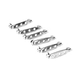 Maxbell 50pcs 25mm Brooch Backs Safety Pins Silver Bar Back Catch Findings 3 Holes