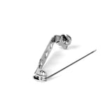 Maxbell 50pcs 25mm Brooch Backs Safety Pins Silver Bar Back Catch Findings 3 Holes