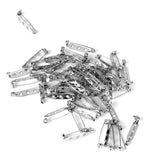 Maxbell 50pcs 25mm Brooch Backs Safety Pins Silver Bar Back Catch Findings 3 Holes