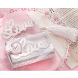 Maxbell Lovely Love Letter Bookmark Label With Tassels Stationary Wedding Party Supplies Ceremony Gift Silver