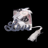 Maxbell Lovely Love Letter Bookmark Label With Tassels Stationary Wedding Party Supplies Ceremony Gift Silver