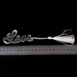 Maxbell Lovely Love Letter Bookmark Label With Tassels Stationary Wedding Party Supplies Ceremony Gift Silver