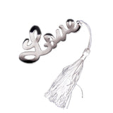 Maxbell Lovely Love Letter Bookmark Label With Tassels Stationary Wedding Party Supplies Ceremony Gift Silver