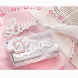 Maxbell Lovely Love Letter Bookmark Label With Tassels Stationary Wedding Party Supplies Ceremony Gift Silver