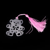 Maxbell Lovely Bear Bookmark Label With Tassels Stationary Wedding Party Supplies Ceremony Gift Silver