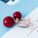 Maxbell Sweet Red Cherry Brooch Faux Pearl Lapel Pin Hat Pin Clips Luxury Ornaments