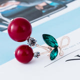 Maxbell Sweet Red Cherry Brooch Faux Pearl Lapel Pin Hat Pin Clips Luxury Ornaments