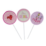 Maxbell Pack of 30 It's a Girl Happy Valentine Cake Topper Baby Announcement Cupcake Picks