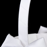 Maxbell Bow Pearl Rhinestone Wedding Ceremony Party Satin Flower Girl Basket Favor
