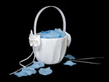 Maxbell Bow Pearl Rhinestone Wedding Ceremony Party Satin Flower Girl Basket Favor