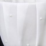 Maxbell Bow Pearl Rhinestone Wedding Ceremony Party Satin Flower Girl Basket Favor