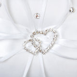 Maxbell Wedding Bridal Ring Bearer Pillow Cushion Ribbon Bowknot Crystal Double Heart 6"