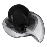 Maxbell Women Girls Ladies Mini Top Hat Costume Hair Clip With Veil Hair Accessory Black