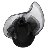 Maxbell Women Girls Ladies Mini Top Hat Costume Hair Clip With Veil Hair Accessory Black