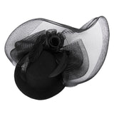 Maxbell Women Girls Ladies Mini Top Hat Costume Hair Clip With Veil Hair Accessory Black