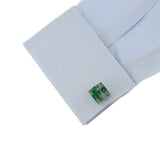 Maxbell Cufflinks Novelty Men Green Circuit Cuff Links Circuit Board Shape Cufflinks