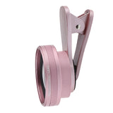 Maxbell HD 0.6X Wide-angle Lens Without Distortion Clip-on w/ Protective Bag for for Samsung Huawei Smart Phone Rose Gold