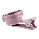 Maxbell HD 0.6X Wide-angle Lens Without Distortion Clip-on w/ Protective Bag for for Samsung Huawei Smart Phone Rose Gold