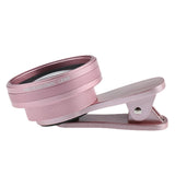 Maxbell HD 0.6X Wide-angle Lens Without Distortion Clip-on w/ Protective Bag for for Samsung Huawei Smart Phone Rose Gold