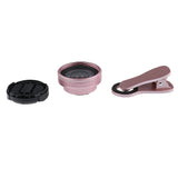 Maxbell HD 0.6X Wide-angle Lens Without Distortion Clip-on w/ Protective Bag for for Samsung Huawei Smart Phone Rose Gold
