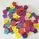 Maxbell 100 Pieces Lovely Mixed Wooden Buttons for DIY Sewing Scrapbooking Flower Dot