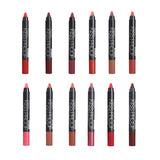 Maxbell Set of 12 Color Matte Lip Pencil Lipsticks Blush Makeup Pen Eyeshadow Crayon