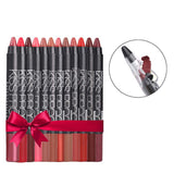 Maxbell Set of 12 Color Matte Lip Pencil Lipsticks Blush Makeup Pen Eyeshadow Crayon