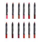 Maxbell Set of 12 Color Matte Lip Pencil Lipsticks Blush Makeup Pen Eyeshadow Crayon