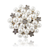 Maxbell Women Girls Ladies Fashionable Crystal Faux Pearl Brooch Pin Wedding Bridal Supplies