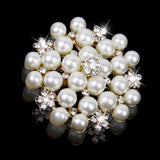 Maxbell Women Girls Ladies Fashionable Crystal Faux Pearl Brooch Pin Wedding Bridal Supplies