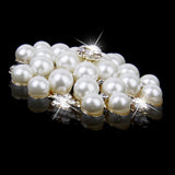 Maxbell Women Girls Ladies Fashionable Crystal Faux Pearl Brooch Pin Wedding Bridal Supplies