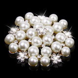 Maxbell Women Girls Ladies Fashionable Crystal Faux Pearl Brooch Pin Wedding Bridal Supplies