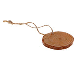 Maxbell 10 Pieces Hanging Pine Wood Slices Tree Bark Wooden Circle DIY Craft Wedding Decoration 0.4cm Thickness