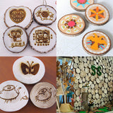 Maxbell 10 Pieces Hanging Pine Wood Slices Tree Bark Wooden Circle DIY Craft Wedding Decoration 0.4cm Thickness