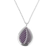 Maxbell Hollow Tree Leaf Waterdrop 316L Stainless Steel Essential Oil Diffuser Necklace Pendant Jewelry 24" Chain 5 Pads